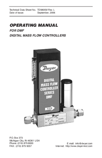 Thumbnail of document Manual - DMF Digital Mass Flow Controller